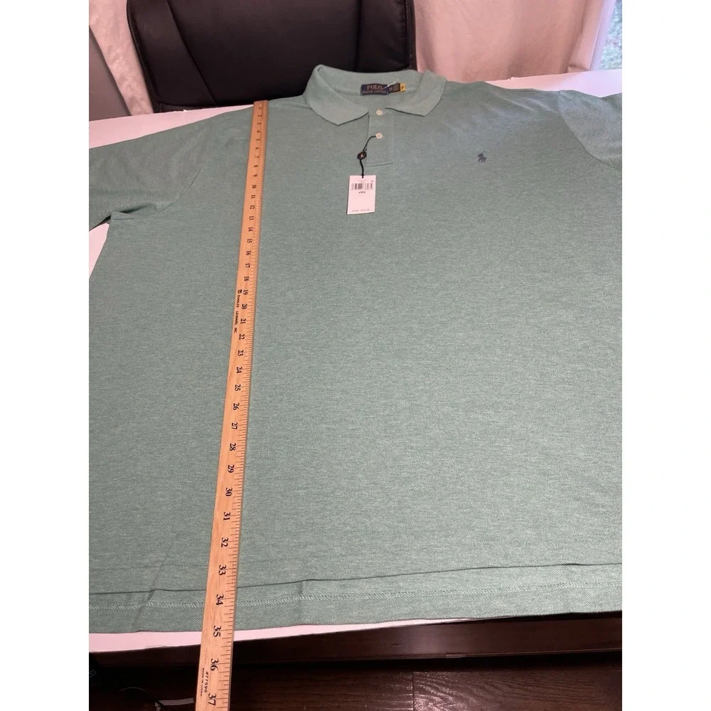 Ralph Lauren Polo Men's The Iconic Mesh Polo Shirt Green Big & Tall 4XL New $125